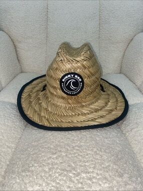 Binky Bro Straw Sun Hat with Black Trim